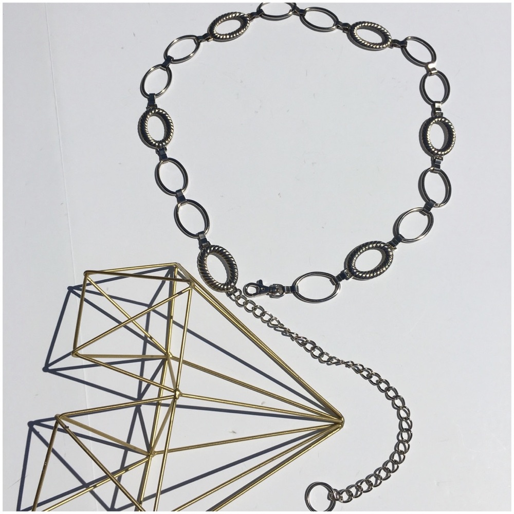 Large Oval Link Silver Chain Belt